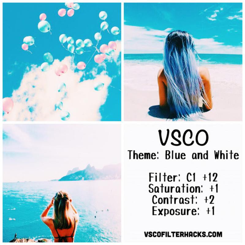 4 Blue and White Instagram Feed - VSCO Filter C1