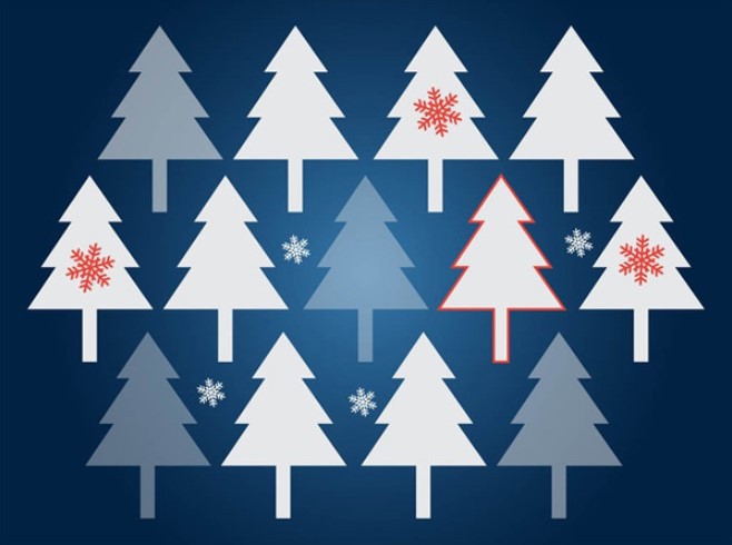 Christmas Trees Vector Background